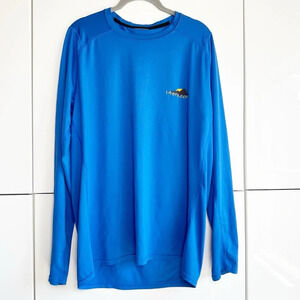 Patagonia Capilene 1 Silkweight Shirt Men’s Blue Stretch Crew Long Sleeve Large